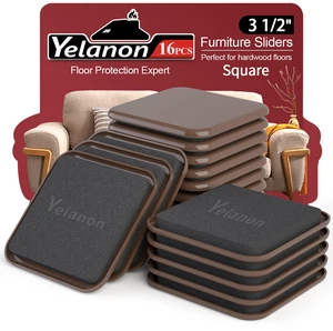 Furniture Sliders 16 Pcs 3.5" Square Brown for Carpet Strong sliders for furniture on carpet reduce moving effort. Works on carpets. Floor-friendly protection Furniture Sliders 16 Pcs 3.5" Square Brown for Carpet Strong sliders for furniture on carpet reduce moving effort. Works on carpets. Floor-friendly protection