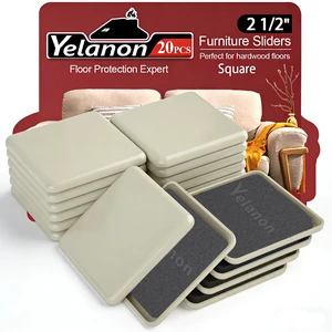 Furniture Sliders 20 Pcs 2.5" Square Beige for Carpet Compact square sliders for furniture on carpet make moving easy. Simple to place, strong grip. Protects floors Furniture Sliders 20 Pcs 2.5" Square Beige for Carpet Compact square sliders for furniture on carpet make moving easy. Simple to place, strong grip. Protects floors
