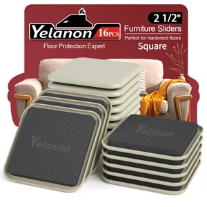 Furniture Sliders 16 Pcs 2.5" Square Beige for Carpet Compact square sliders make furniture rearrangement simple on carpet. Easy glide. Protects floors Furniture Sliders 16 Pcs 2.5" Square Beige for Carpet Compact square sliders make furniture rearrangement simple on carpet. Easy glide. Protects floors