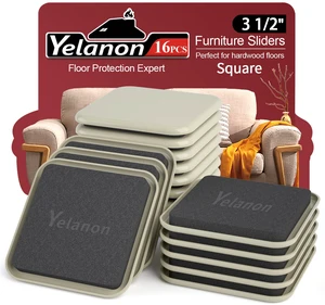 Furniture Sliders 16 Pcs 3.5" Square Beige for Carpet Square furniture movers sliders glide smoothly on carpets. Easy to use, durable design. Protects all floors Furniture Sliders 16 Pcs 3.5" Square Beige for Carpet Square furniture movers sliders glide smoothly on carpets. Easy to use, durable design. Protects all floors