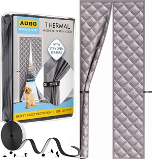 Thermal Door Curtain - Thermal Door Cover for Winter - Magnetic Thermal Insulated Door Curtain for Winter - Winter Door Insulation - Keeps Warm Air in & Cold Air Out - Home Winterizing Products Thermal Door Curtain - Thermal Door Cover for Winter - Magnetic Thermal Insulated Door Curtain for Winter - Winter Door Insulation - Keeps Warm Air in & Cold Air Out - Home Winterizing Products
