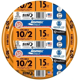 28829026 10/2 Awg Romex Simpull 15' Nm-B Cable With Ground 28829026 10/2 Awg Romex Simpull 15' Nm-B Cable With Ground