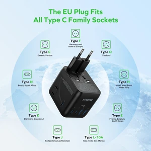 Mini 35W Universal Travel Adapter 7-in-1 GaN Plug Power Adapter AC*2/USB-C*3 PD/USB-A*2 QC, Plug Adapter for UK/AUS/EU/JP and 200+ Countries, Compact Travel Adapter for Laptop/Phone, Black Mini 35W Universal Travel Adapter 7-in-1 GaN Plug Power Adapter AC*2/USB-C*3 PD/USB-A*2 QC, Plug Adapter for UK/AUS/EU/JP and 200+ Countries, Compact Travel Adapter for Laptop/Phone, Black