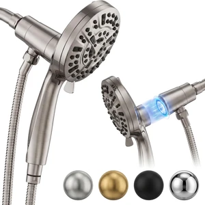 Magnetic Handheld Shower Head Brushed Nickel Magnetic Docking System,10-Function High Pressure Detachable Shower Head, 5-inch Shower head with 60 Inch Hose Magnetic Handheld Shower Head Brushed Nickel Magnetic Docking System,10-Function High Pressure Detachable Shower Head, 5-inch Shower head with 60 Inch Hose