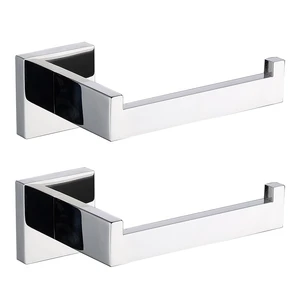 Polished Chrome Toilet Paper Holder SUS304 Stainless Steel, Modern Square Half Open Bathroom 5 inch TP Holder Wall Mount Rustfree Tissue Roll Dispenser for Washroom Kitchen 2 Pack Polished Chrome Toilet Paper Holder SUS304 Stainless Steel, Modern Square Half Open Bathroom 5 inch TP Holder Wall Mount Rustfree Tissue Roll Dispenser for Washroom Kitchen 2 Pack
