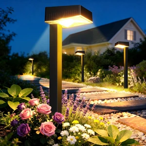 Solar Pathway Lights Outdoor, 4 Pack Garden Lights Solar Powered Path Lights with Focused Beam Lens, 2 Light Modes Waterproof Outdoor Solar Light for Yard Driveway Walkway Landscape Solar Pathway Lights Outdoor, 4 Pack Garden Lights Solar Powered Path Lights with Focused Beam Lens, 2 Light Modes Waterproof Outdoor Solar Light for Yard Driveway Walkway Landscape