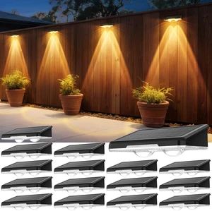 Solar Fence Lights Outdoor, 16 Pack, 3 Color Modes, IP65 Waterproof Warm/Neutral/Cool White Fence Lights Solar Powered for Outside, Deck Lighting for Wall, Step, Patio, Pathway, Stairs Solar Fence Lights Outdoor, 16 Pack, 3 Color Modes, IP65 Waterproof Warm/Neutral/Cool White Fence Lights Solar Powered for Outside, Deck Lighting for Wall, Step, Patio, Pathway, Stairs