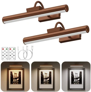 13" Wireless Picture Lights for Wall, Rechargeable Art Light, 2Pack Bronze Aluminum Photo Frame Light, Remote & Touch Control, 5000mAh Battery, 3 Color Temp, Dimmable, Magnetic Gallery Painting Light 13" Wireless Picture Lights for Wall, Rechargeable Art Light, 2Pack Bronze Aluminum Photo Frame Light, Remote & Touch Control, 5000mAh Battery, 3 Color Temp, Dimmable, Magnetic Gallery Painting Light
