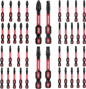 Impact Tough Phillips Square Torx 2 in. Insert Driver Bits, 40Pack Bulk T20/T25/PH2/SQ2 Screwdriver Power Bits Set Impact Tough Phillips Square Torx 2 in. Insert Driver Bits, 40Pack Bulk T20/T25/PH2/SQ2 Screwdriver Power Bits Set