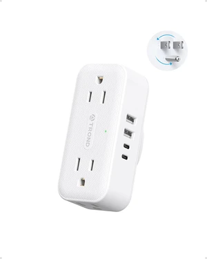 360 Rotating Plug Outlet Extender Surge Protector with 4 USB Ports Compact 4AC Plug Adapter, 900 Joules Surge Protection, 3 Way Outlet Splitter for Home Office Travel, White 360 Rotating Plug Outlet Extender Surge Protector with 4 USB Ports Compact 4AC Plug Adapter, 900 Joules Surge Protection, 3 Way Outlet Splitter for Home Office Travel, White