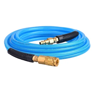 25FT 1/4 Inch Air Hose Reinforced Polyurethane Air Compressor Hose - Flexible Heavy Duty Braided Pneumatic Hose with Quick Connect Fittings 300 PSI for Garage Shop Automotive Use 25FT 1/4 Inch Air Hose Reinforced Polyurethane Air Compressor Hose - Flexible Heavy Duty Braided Pneumatic Hose with Quick Connect Fittings 300 PSI for Garage Shop Automotive Use