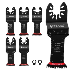 Bi-Metal Arc Edge Oscillating Tool Blade, Japanese Teeth Oscillating Saw Blades for Clean Cuts in Hard Wood & Plastic, Universal Fit Multitool Blades, 5-Pack Bi-Metal Arc Edge Oscillating Tool Blade, Japanese Teeth Oscillating Saw Blades for Clean Cuts in Hard Wood & Plastic, Universal Fit Multitool Blades, 5-Pack