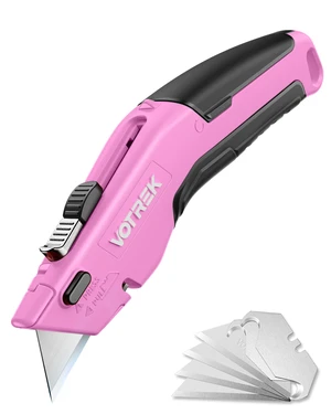 ® Box Cutter Utility Knife, 2-in-1 Safety Retractable Box Cutter for Women, Quick Change Razor Knife for Home, Office & DIY, Blade Storage Design, with Extra Sharp Razor & Hook Blades (Pink) ® Box Cutter Utility Knife, 2-in-1 Safety Retractable Box Cutter for Women, Quick Change Razor Knife for Home, Office & DIY, Blade Storage Design, with Extra Sharp Razor & Hook Blades (Pink)