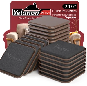 Furniture Sliders 20 Pcs 2.5" Square Brown for Carpet Durable sliders reduce friction on carpets. Quick setup, reliable glide. Keeps floors scratch-free Furniture Sliders 20 Pcs 2.5" Square Brown for Carpet Durable sliders reduce friction on carpets. Quick setup, reliable glide. Keeps floors scratch-free