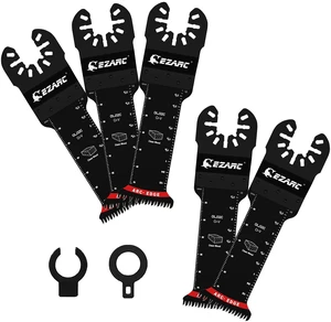 Japanese Tooth Oscillating Saw Blades - 5 PCS Extra-Long Reach Arc Edge CRV Multitool Blades Clean Cut for Wood and Plastic, Universal Quick Release Oscillating Tool Blades Kits Japanese Tooth Oscillating Saw Blades - 5 PCS Extra-Long Reach Arc Edge CRV Multitool Blades Clean Cut for Wood and Plastic, Universal Quick Release Oscillating Tool Blades Kits
