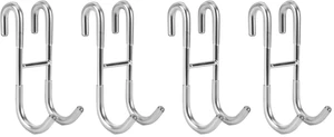 Shower Door Hooks (4-Pack), Towel Hooks for Bathroom Frameless Glass Door, Shower Squeegee Hooks, Silver Shower Door Hooks (4-Pack), Towel Hooks for Bathroom Frameless Glass Door, Shower Squeegee Hooks, Silver