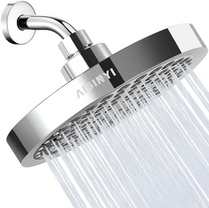 6" High Pressure Rain Shower Head, Luxury Polished Chrome Finish 6 Inch Fixed Bathroom Showerhead, Adjustable Replacement, 90 Anti-Clog Nozzles, Removable Restrictor, Tool-Free Easy Install 6" High Pressure Rain Shower Head, Luxury Polished Chrome Finish 6 Inch Fixed Bathroom Showerhead, Adjustable Replacement, 90 Anti-Clog Nozzles, Removable Restrictor, Tool-Free Easy Install