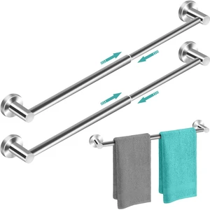 2Pcs Adjustable Stainless Steel Towel Racks for Bathroom 13.18-24In Rustproof Single Towel Bar Wall Mounted, Sturdy & Space-Saving Towel Holder Rod for Bathroom Accessories, Silver 2Pcs Adjustable Stainless Steel Towel Racks for Bathroom 13.18-24In Rustproof Single Towel Bar Wall Mounted, Sturdy & Space-Saving Towel Holder Rod for Bathroom Accessories, Silver