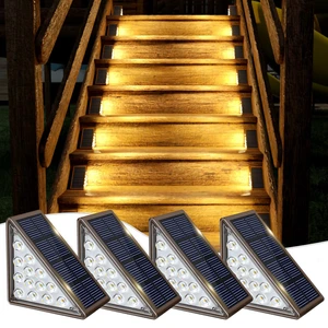 Solar Step Lights for Outside,4pack Solar Stair Lights Outdoor Waterproof IP67,Outdoor Deck Step Lights,Solar Outdoor Lights for Staircase,Patio,Front Step(Warm Brown) Solar Step Lights for Outside,4pack Solar Stair Lights Outdoor Waterproof IP67,Outdoor Deck Step Lights,Solar Outdoor Lights for Staircase,Patio,Front Step(Warm Brown)