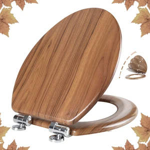 Slow Close Wood Toilet Seat, Quick-Release (Elongated, Natural) Elongated Toilet Seat with Quietly Close, Easy to Install also Easy to Clean Slow Close Wood Toilet Seat, Quick-Release (Elongated, Natural) Elongated Toilet Seat with Quietly Close, Easy to Install also Easy to Clean