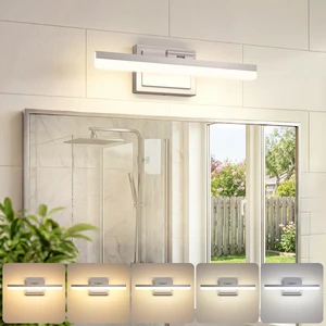 Modern Bathroom Vanity Light 15.7 inch, Rotatable, 20W Dimmable 5CCT Led Bathroom Light Fixture Over Mirror, Brushed Nickel Bar Vanity Light for Bathrooms Mirror Restroom-ETL Certificated Modern Bathroom Vanity Light 15.7 inch, Rotatable, 20W Dimmable 5CCT Led Bathroom Light Fixture Over Mirror, Brushed Nickel Bar Vanity Light for Bathrooms Mirror Restroom-ETL Certificated