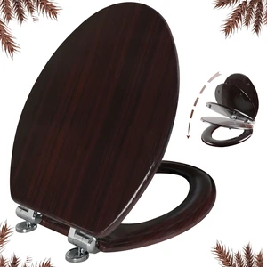 Slow Close Wood Toilet Seat, Quick-Release (Elongated, Dark Brown) Elongated Toilet Seat with Quietly Close, Easy to Install also Easy to Clean Slow Close Wood Toilet Seat, Quick-Release (Elongated, Dark Brown) Elongated Toilet Seat with Quietly Close, Easy to Install also Easy to Clean