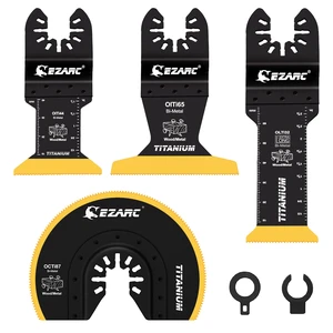 Titanium Oscillating Saw Blades Kit 4 PCS, Plunge Cutting Multitool Blades for Metal Wood Nails Screws, Flush Cut Universal Quick Release Multi Tool Blades Kits, Tool Blades Fit Multiple Models Titanium Oscillating Saw Blades Kit 4 PCS, Plunge Cutting Multitool Blades for Metal Wood Nails Screws, Flush Cut Universal Quick Release Multi Tool Blades Kits, Tool Blades Fit Multiple Models