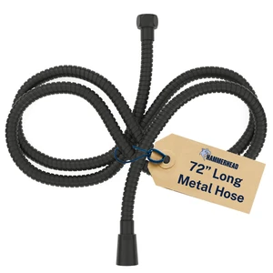 Solid Metal Shower Hose Attachment for Showerhead, Extra-Long 72-Inch Universal Replacement Hose for Hand held Shower, Matte Black Solid Metal Shower Hose Attachment for Showerhead, Extra-Long 72-Inch Universal Replacement Hose for Hand held Shower, Matte Black