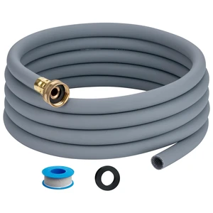 20FT Dehumidifier Drain Hose with 3/4 FHT Brass Rustproof Connector Versatile Drain Hose Perfectly Compatible with most Dehumidifiers and 3/4 external thread outlet, No Leak (Grey, 20FT) 20FT Dehumidifier Drain Hose with 3/4 FHT Brass Rustproof Connector Versatile Drain Hose Perfectly Compatible with most Dehumidifiers and 3/4 external thread outlet, No Leak (Grey, 20FT)