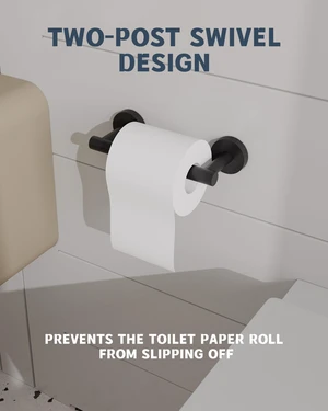 Matte Black Toilet Paper Holder SUS304 Stainless Steel Double Post Pivoting Toilet Paper Roll Holder Wall Mounted Toilet Tissue Holder for Commercial Bathroom RV Matte Black Toilet Paper Holder SUS304 Stainless Steel Double Post Pivoting Toilet Paper Roll Holder Wall Mounted Toilet Tissue Holder for Commercial Bathroom RV