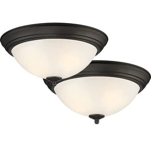 Flush Mount Ceiling Light, 11 Inch Frosted Glass Lighting Fixture for Kitchen, Bedroom, Bathroom, and Hallway, LED Bulbs not Included, Oil Rubbed Bronze Flush Mount Ceiling Light, 11 Inch Frosted Glass Lighting Fixture for Kitchen, Bedroom, Bathroom, and Hallway, LED Bulbs not Included, Oil Rubbed Bronze