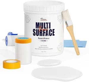All-in-One Paint - Multi Surface White Paint - Furniture and Cabinet for Interior/Exterior - No Sanding, Quick Drying, Perfect for Wood, Wall, Metal and More, 32 Oz All-in-One Paint - Multi Surface White Paint - Furniture and Cabinet for Interior/Exterior - No Sanding, Quick Drying, Perfect for Wood, Wall, Metal and More, 32 Oz