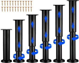 6 PCS Adjustable Height Bed Support Legs for Bed Frame/Bed Center Slat, Heavy Duty Furniture Replacement Legs 7.08-12.2 inch for Sofa/Cabinet/Couch/Dresser/Table (Black) 6 PCS Adjustable Height Bed Support Legs for Bed Frame/Bed Center Slat, Heavy Duty Furniture Replacement Legs 7.08-12.2 inch for Sofa/Cabinet/Couch/Dresser/Table (Black)