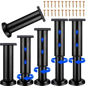 6 PCS Adjustable Furniture Couch Cabinet Legs 4.72-7.48 Inch, Heavy Duty Adjustable Height Replacement Legs for Dresser/Sofa/Bed/Chair, Legs for Furniture Set of 6 (Black) 6 PCS Adjustable Furniture Couch Cabinet Legs 4.72-7.48 Inch, Heavy Duty Adjustable Height Replacement Legs for Dresser/Sofa/Bed/Chair, Legs for Furniture Set of 6 (Black)