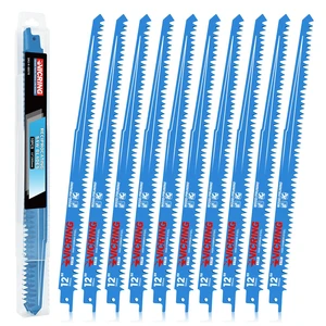 Wood Pruning Reciprocating Saw Blades, 12 Inch Pruning Blades for Reciprocating Saw, High Carbon Steel Reciprocal Saw Blades for Tree Trimming, Wood Cutting with Organizer Case (10 Pack/5TPI) Wood Pruning Reciprocating Saw Blades, 12 Inch Pruning Blades for Reciprocating Saw, High Carbon Steel Reciprocal Saw Blades for Tree Trimming, Wood Cutting with Organizer Case (10 Pack/5TPI)