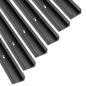 24" Aluminum T-Track for Woodworking,6PK Double Cut Profile Universal T Tracks with Predrilled Mounting Holes-Fine Sandblast Black Anodized, Jigs & Fixtures,Workbench 24" Aluminum T-Track for Woodworking,6PK Double Cut Profile Universal T Tracks with Predrilled Mounting Holes-Fine Sandblast Black Anodized, Jigs & Fixtures,Workbench