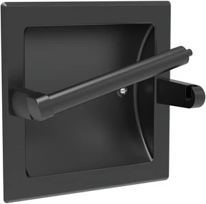 Recessed Toilet Paper Holder Wall Mount Matte Black Stainless Steel Post Pivoting Design Easy to Change Roll, in Wall Toilet Paper Holder for Mega Roll for Bathroom Contemporary Hotel Style Recessed Toilet Paper Holder Wall Mount Matte Black Stainless Steel Post Pivoting Design Easy to Change Roll, in Wall Toilet Paper Holder for Mega Roll for Bathroom Contemporary Hotel Style