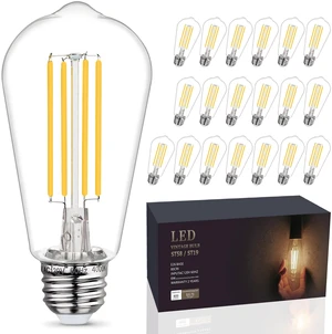 20Pack Shatterproof LED Edison Light Bulb 60W Equivalent, Dimmable ST58/19 6W Edison Bulbs Daylight 5000K, E26 Base, 800LM, 80+ CRI, Lightweight decorative Bulb for Home Kitchen Cafe Farmhouse 20Pack Shatterproof LED Edison Light Bulb 60W Equivalent, Dimmable ST58/19 6W Edison Bulbs Daylight 5000K, E26 Base, 800LM, 80+ CRI, Lightweight decorative Bulb for Home Kitchen Cafe Farmhouse