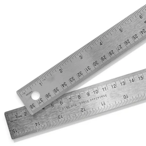 2 Pack Stainless Steel 15 Inch Metal Ruler Non-Slip Cork Back, with Inch and Metric Graduations 2 Pack Stainless Steel 15 Inch Metal Ruler Non-Slip Cork Back, with Inch and Metric Graduations