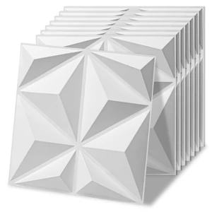 20 Pack Decorative 3D Wall Panels, 19 Sq.Feet PVC Interior Wall Décor, 11.8"x11.8", White 20 Pack Decorative 3D Wall Panels, 19 Sq.Feet PVC Interior Wall Décor, 11.8"x11.8", White