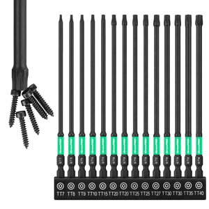 6" Torx Bit Set 14pc TT7-TT40, S2 Steel Magnetic Screwdriver Bits Impact Driver Bit Set, CNC Machined Torx Bits Security Torque, Tamper Proof Torx Bit Set, Star Screwdriver Bits Sets 6" Torx Bit Set 14pc TT7-TT40, S2 Steel Magnetic Screwdriver Bits Impact Driver Bit Set, CNC Machined Torx Bits Security Torque, Tamper Proof Torx Bit Set, Star Screwdriver Bits Sets