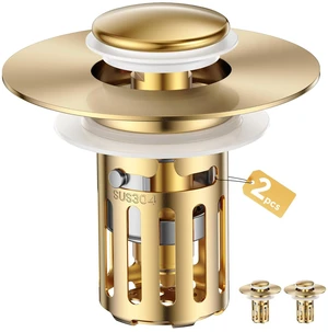 Heavy-Duty All-Metal Sink Stopper & Drain Strainer for Bathroom, Anti-Clog Anti Drain Flies/Smell Blocking/Easy Cleaning/2-Pack/Dual Drainage Modes/Pop-Up Design/Fits 1.1"2.36" Drain Heavy-Duty All-Metal Sink Stopper & Drain Strainer for Bathroom, Anti-Clog Anti Drain Flies/Smell Blocking/Easy Cleaning/2-Pack/Dual Drainage Modes/Pop-Up Design/Fits 1.1"2.36" Drain