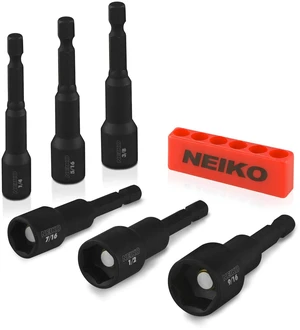 10190A Magnetic Nut Driver Set, 6 Piece Impact Nut Driver Set, SAE, 1/4 to 9/16, 2-9/16 Long Nut Driver Bit Set for Impact Drill, Cr-V 10190A Magnetic Nut Driver Set, 6 Piece Impact Nut Driver Set, SAE, 1/4 to 9/16, 2-9/16 Long Nut Driver Bit Set for Impact Drill, Cr-V