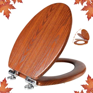 Slow Close Wood Toilet Seat, Quick-Release (Elongated, Brownish Yellow) Elongated Toilet Seat with Quietly Close, Easy to Install also Easy to Clean Slow Close Wood Toilet Seat, Quick-Release (Elongated, Brownish Yellow) Elongated Toilet Seat with Quietly Close, Easy to Install also Easy to Clean