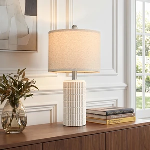 21'' Stone-Like Table Lamp with Gift Box, Frosted White for Bedroom Farmhouse Bedside Lamps for Nightstands, Rugged Textured Ceramic, Ideal Gift, Home Decor for Living Room, Hallways, Entryways 21'' Stone-Like Table Lamp with Gift Box, Frosted White for Bedroom Farmhouse Bedside Lamps for Nightstands, Rugged Textured Ceramic, Ideal Gift, Home Decor for Living Room, Hallways, Entryways