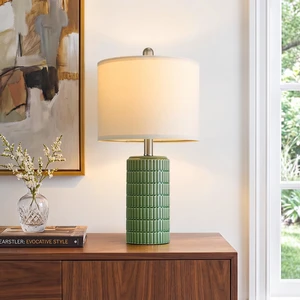 21'' Green Table Lamp with Gift Box, Small for Bedroom, Modern Design Farmhouse Bedside Lamps for Nightstand, Hand-Crafted Ceramic Base, Ideal Gift, Home Decor for Living Room, Hallway, End Table 21'' Green Table Lamp with Gift Box, Small for Bedroom, Modern Design Farmhouse Bedside Lamps for Nightstand, Hand-Crafted Ceramic Base, Ideal Gift, Home Decor for Living Room, Hallway, End Table
