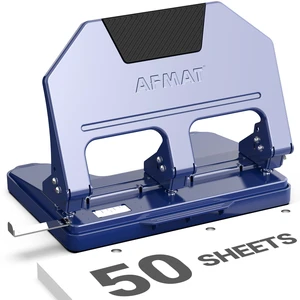 3 Hole Punch Heavy Duty, 9/32" Hole Diameter, 50-Sheet 3 Hole Puncher for Binder, 50% Reduced Effort, Metal Three Hole Punch w/ 10,000+ Uses, Bulit-in S.S. Paper Guide, Large Chip Tray, HPX5 3 Hole Punch Heavy Duty, 9/32" Hole Diameter, 50-Sheet 3 Hole Puncher for Binder, 50% Reduced Effort, Metal Three Hole Punch w/ 10,000+ Uses, Bulit-in S.S. Paper Guide, Large Chip Tray, HPX5