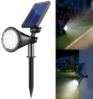 Solar Lights Outdoor Waterproof Spot Lights, Cool White 1 Pack Adjustable Light/Panel, Dusk to Dawn & 2 Modes, 36 LED Solar Landscape Lights for Outside Garden Yard Tree Uplights Flag Solar Lights Outdoor Waterproof Spot Lights, Cool White 1 Pack Adjustable Light/Panel, Dusk to Dawn & 2 Modes, 36 LED Solar Landscape Lights for Outside Garden Yard Tree Uplights Flag