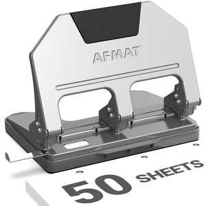3 Hole Punch Heavy Duty, 9/32" Hole Diameter, 50-Sheet 3 Hole Puncher for Binder, 50% Reduced Effort, Metal Three Hole Punch w/ 10,000+ Uses, Bulit-in S.S. Paper Guide, Large Chip Tray, HPX5 3 Hole Punch Heavy Duty, 9/32" Hole Diameter, 50-Sheet 3 Hole Puncher for Binder, 50% Reduced Effort, Metal Three Hole Punch w/ 10,000+ Uses, Bulit-in S.S. Paper Guide, Large Chip Tray, HPX5