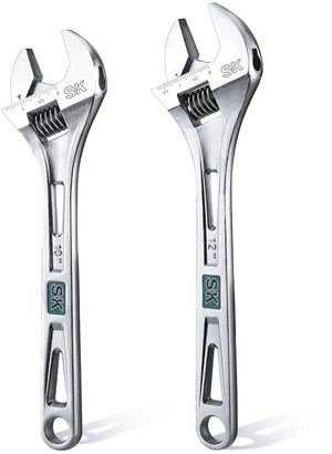 2-Piece Adjustable Wrench Set, 10-Inch, 12-Inch, SAE & Metric Scales X-Frame Handle, Precision Jaw, Heat Treated CR-V Steel, Chrome-Plated Rust Resistant Finish 2-Piece Adjustable Wrench Set, 10-Inch, 12-Inch, SAE & Metric Scales X-Frame Handle, Precision Jaw, Heat Treated CR-V Steel, Chrome-Plated Rust Resistant Finish